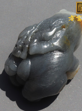 方言和田玉黑白分明青花籽料熊猫