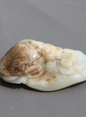 方言和田玉白玉籽料龙龟挂件