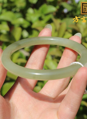 青海起荧湖水绿内径59mm精美手镯