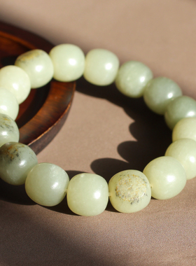 红皮白玉籽料14mm老型珠手串手链