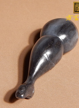 方言青花籽料黑白分明玉葫芦吊坠