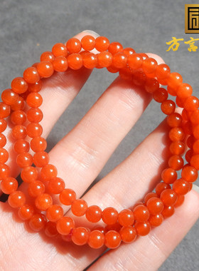 红玛瑙满肉5M圆珠多圈手串手链
