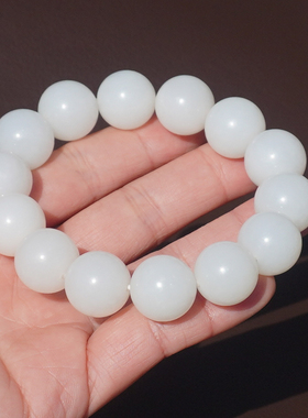 方言新疆且末老坑高油糯白玉手串