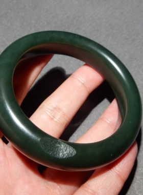 方言和田玉留毛孔青籽手镯60mm