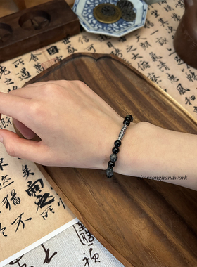 藏风系列天珠S925银天然石手串