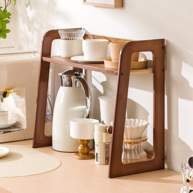 杯子收纳置物架桌面双层水杯架茶具茶杯水壶整理架吧台咖啡角架子,淘宝优惠券,粉丝福利购,淘宝优惠卷