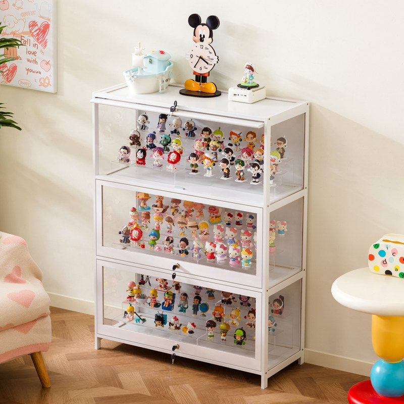 手办展示柜带锁亚克力透明痛柜适用乐高模型积木玩具包包收纳架子,淘宝优惠券,粉丝福利购,淘宝优惠卷