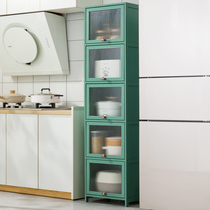 Kitchen Clip Sewn Shelve Shelf Floor Multilayer Cupboards Storage Cabinet Home Narrow Gap Pan With Dish Seasoning Containing shelf