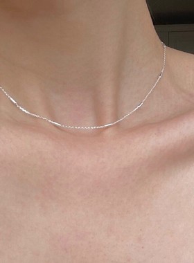 925纯银气质简约设计素链锁骨链项链叠戴