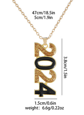 亚马逊新品2024新年数字项链嘻哈