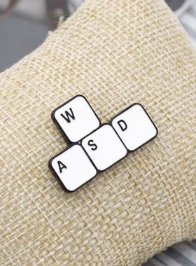 Wish热销WSAD电脑键盘个性胸针PS工具栏鼠标搜索时尚卡通牛仔徽章