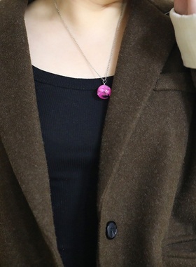 WISH新款欧美蓝天白云项链球形树脂天空云朵吊坠配饰厂家直销