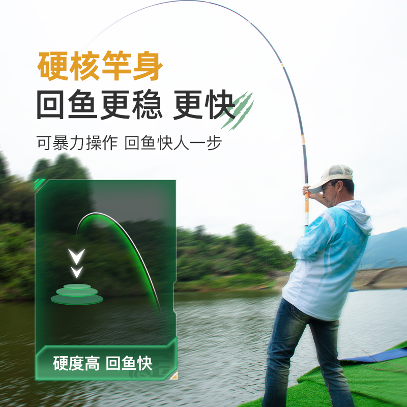 佳钓尼霸道巨物鱼竿超硬大物竿巨物手竿青鱼暴力钓鱼竿鲢鳙巨物杆