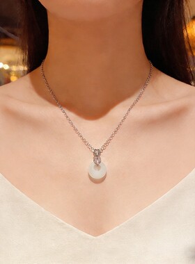 新中式平安扣钛钢锁骨链女