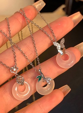 新中式平安扣吊坠项链女款