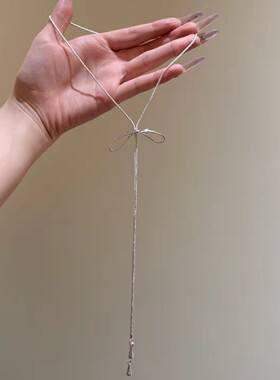甜美韩系小众蝴蝶结长款卫衣链
