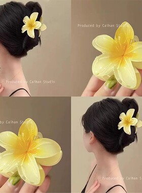 夏季甜美鸡蛋花亚克力抓夹套装