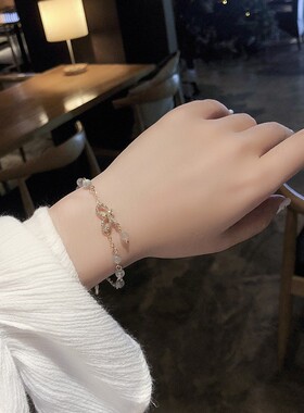 韩版新款时尚甜美蝴蝶结个性珠珠手链简约学生礼物气质女手饰品