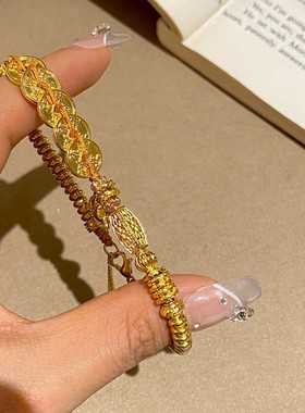 中古vingate铜钱盘缠高级感手链女情侣潮男士国潮手串手饰品