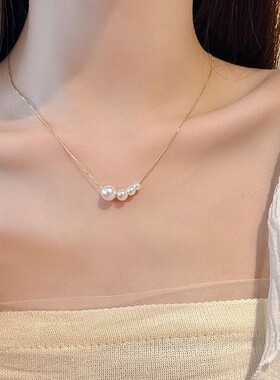 日韩ins简约四颗珍珠项链