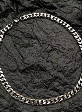 NK钛钢男士古巴项链抛光打磨项链