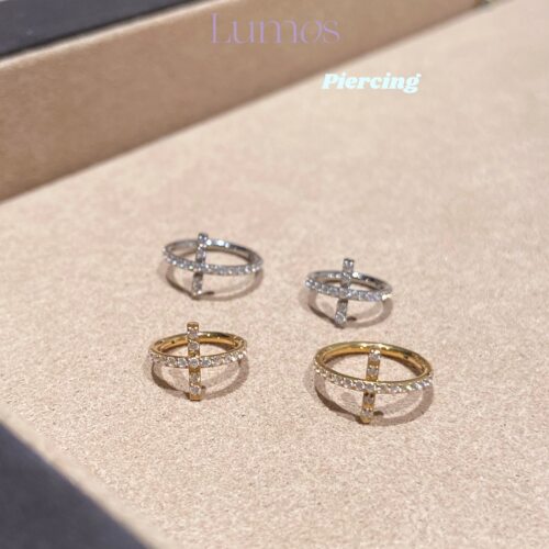 Lumos 简约十字钛合金F136植入级钛合金1.2粗百搭耳圈耳环T028 - 图3