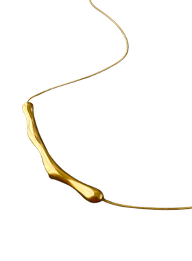 一字不规则几何项链不掉色项链女款穿搭设计感小众简约风钛钢