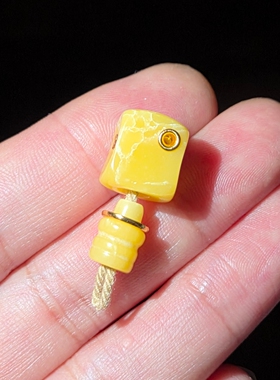 仿蜜蜡分体三通文玩佛珠个性配饰