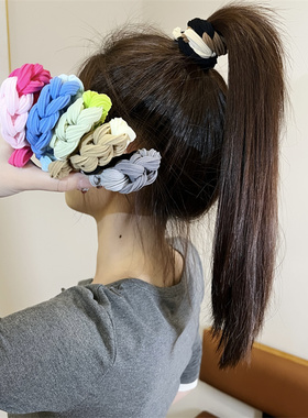 熹金 高马尾发绳彩色编织发圈头绳女2024~新款高端扎头皮筋高弹力