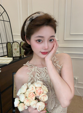 熹金新款高级感带钻编织麻花发箍女高颅顶日常百搭发饰
