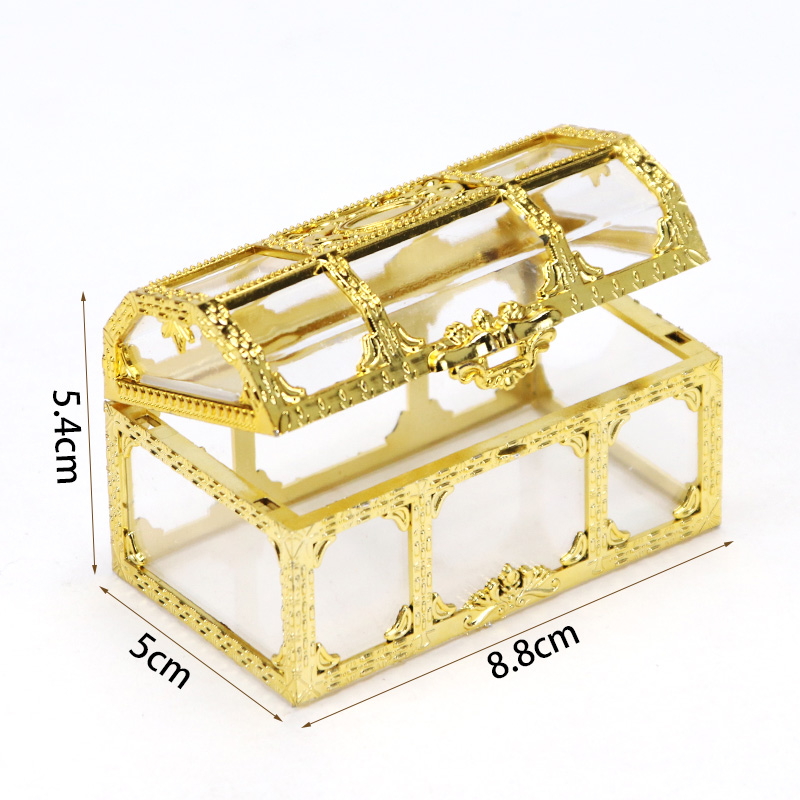 生日蛋糕烘焙摆件 童趣派对透明百宝箱藏宝箱糖果箱蛋糕装饰 - 图2
