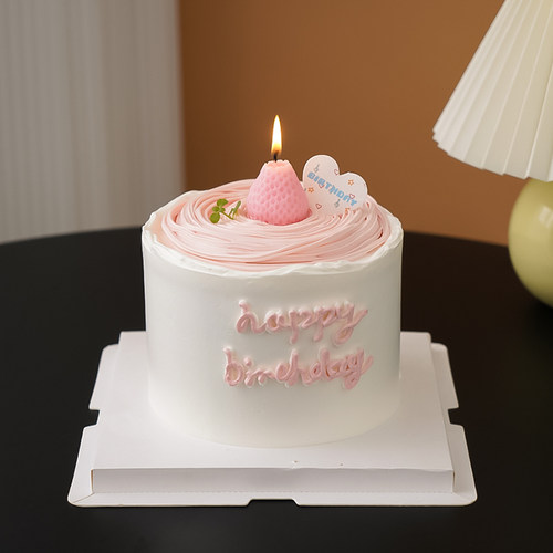 唯美少女心生日蛋糕装饰粉色草莓蜡烛插件网红韩式ins风卡通插牌 - 图2
