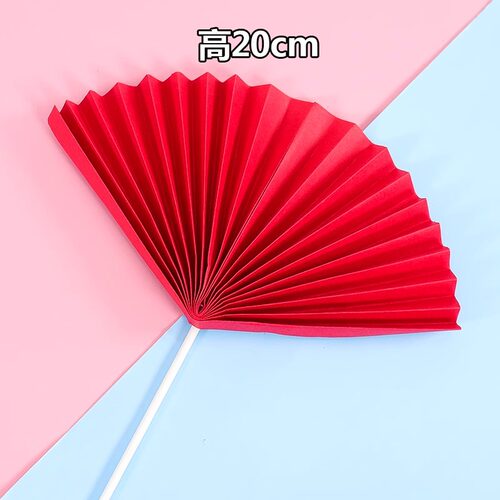 折扇子蛋糕装饰插牌福字中国风插件祝寿老人梅花烘焙蛋糕派对装饰 - 图1