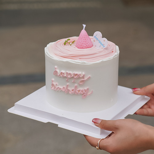 唯美少女心生日蛋糕装饰粉色草莓蜡烛插件网红韩式ins风卡通插牌 - 图3