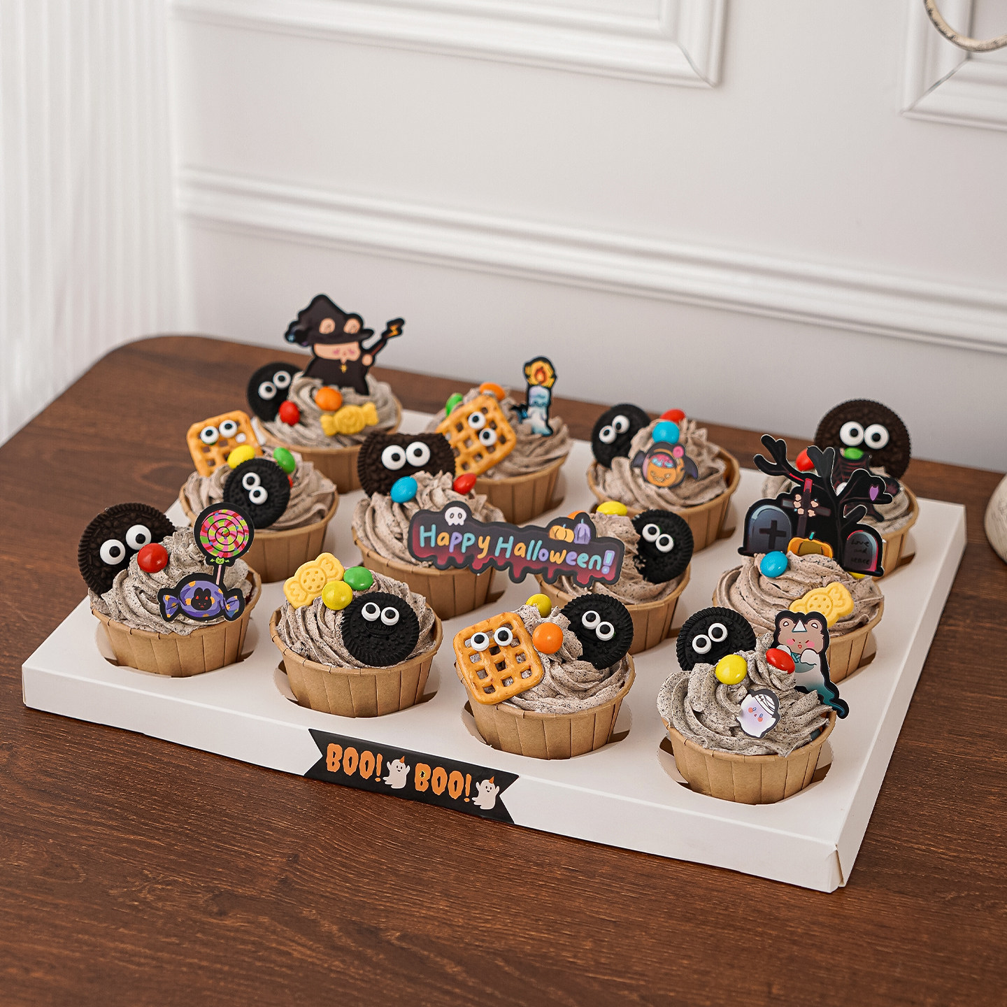 2025万圣节纸杯蛋糕装饰饼干摆件小怪兽搞怪眼睛糖珠甜品烘焙插件,淘宝优惠券,粉丝福利购,淘宝优惠卷