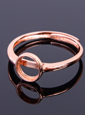 925银镀白金裸石戒指空托