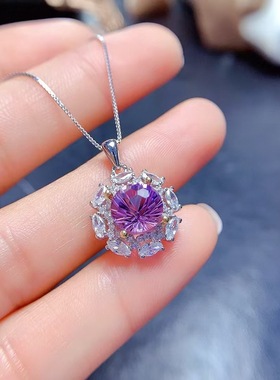 925银镀白金黄金镶嵌空托戒指指环圆8*8MM定制宝石石榴托帕裸DIY