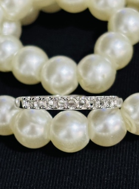 饰品戒指925银镀白金黄金空托