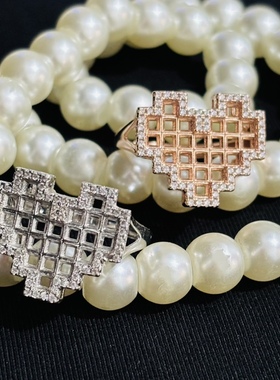 饰品戒指925银镶嵌宝石空托戒指