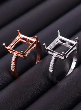 正方形镀18k戒指空托实惠包邮