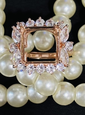 指环戒指925银镀白金玫瑰金