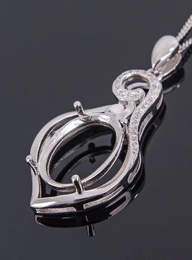 diy宝石裸石琥珀蜜蜡项坠空托