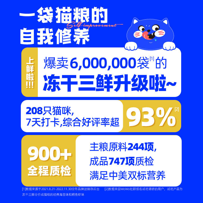 WoWo猫粮试吃装喔喔冻干经典三鲜鸽子肉松兔肉松幼猫猫粮鳕鱼虾,淘宝优惠券,粉丝福利购,淘宝优惠卷
