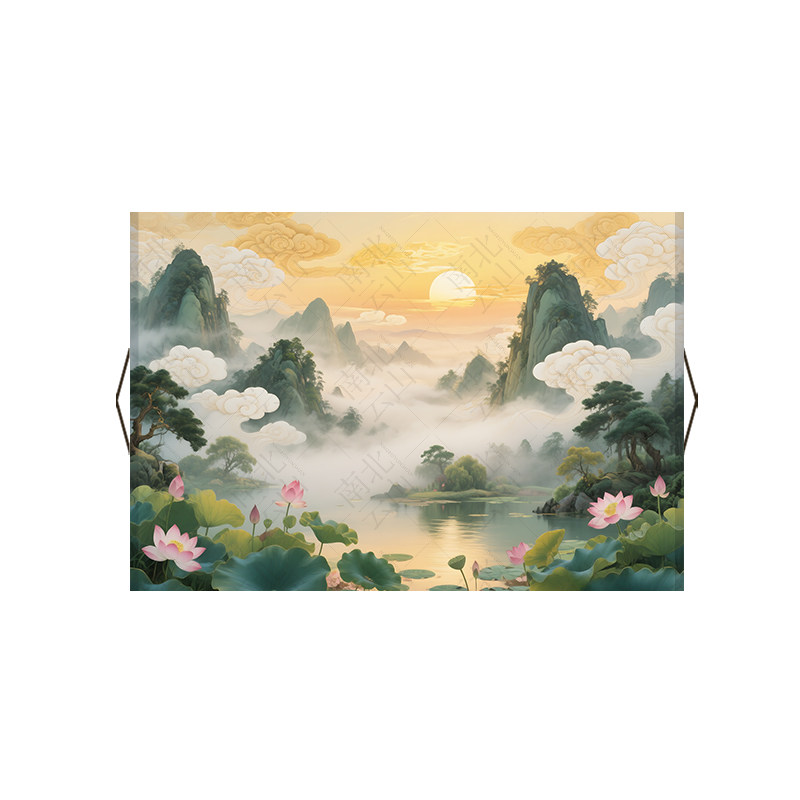 仙境东北仙家堂单背景山水画招财壁画天宫堂口风景图供奉卷轴挂画 - 图3