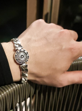 上帝之眼手链纯银古巴环环相扣