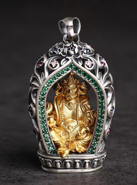 手工十二生肖本命佛纯银吊坠男士