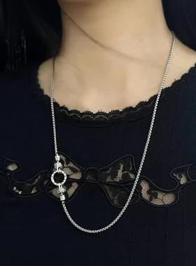 平安扣项链纯银毛衣六字真言链子