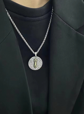 金刚杵经文纯银吊坠潮复古百搭