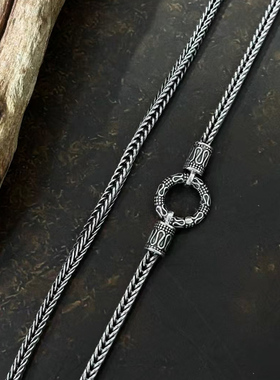 蛇骨项链纯银平安扣大气高档复古