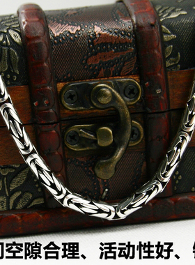 99足银纯手工编织龙头项链百搭男